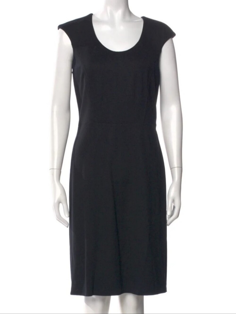 Piazza Sempione Black Scoop Neck Cap Sleeve Sheath Dress